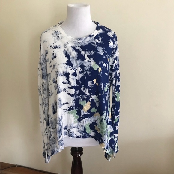 Anthropologie graffiti long Sleeve Top - Picture 4 of 12